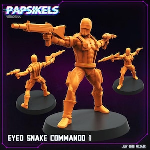 Eyed Snake Commando - Trooper - Miniaturas de 28 mm | Jogos de Mesa (Cyberpunk RED, CP2020, Shadowrun) por Papsikels