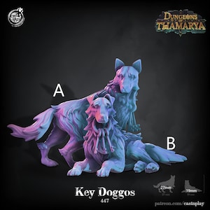 Key Doggos - Hond - Prison Guard Dogs - Mini - Dungeons of Thamarya - 28 mm-miniaturen voor gaming op tafel - Dragons (DnD, D&D) van CastNPlay
