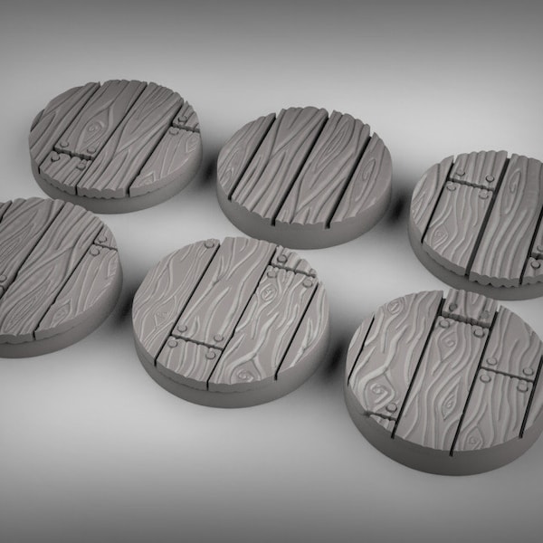 Woodplank Bases - Hochdetaillierte szenische Bases - 28mm|32mm Miniaturen für Tabletop Gaming (DnD, D&D) von Duncan Shadow