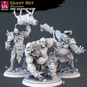 Giant Set - DnD Tribute - Monster - 32mm | 28mm 3d Printed Miniatures for Tabletop Gaming (DnD, D&D) by STL Miniatures