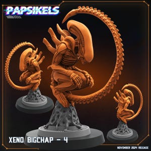 Xeno BigChap 4 Alien vs. Humans - 28mm Miniatures for Tabletop Gaming (Starfinder, Cyberpunk RED, CP2020, Shadowrun) by Papsikels