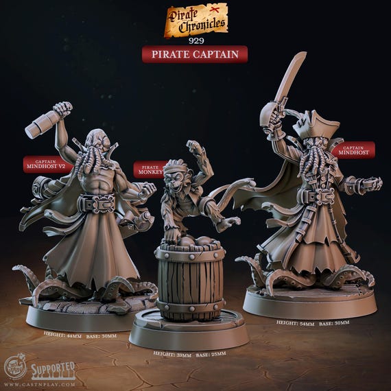 Pirate Captain - Monkey Mindflayer - Pirate Chronicles - 3d