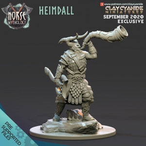 Heimdal - Norse Mythology - Viking - 28mm Dungeons and Dragons Miniatures (DnD, D&D, Tabletop Miniature, Painting) by ClayCyanide