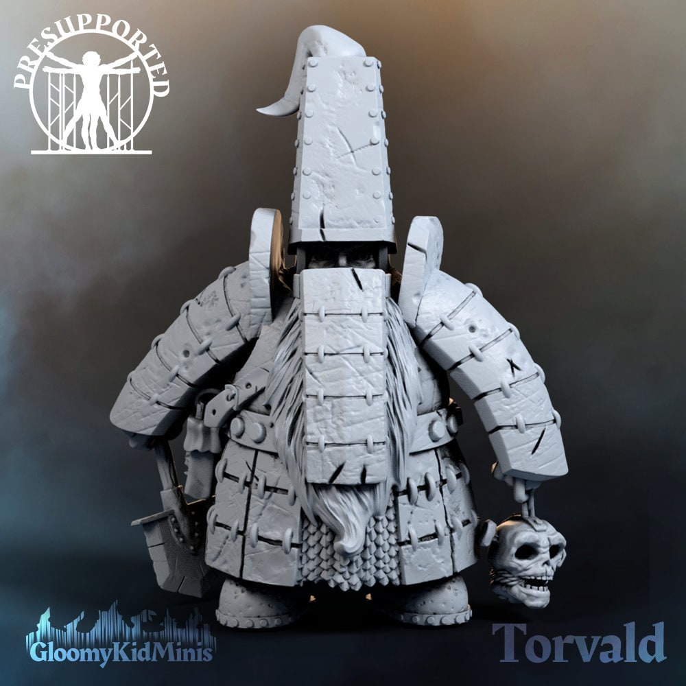 Torvald - Wasteland Dwarf - Dark Sun - Dwarven Man - 3d Print 28mm