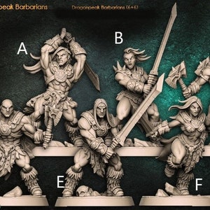 Dragonpeak Barbarians - Human Fighters - RPG Fantasy Mini - 28mm Miniatures for Tabletop Gaming (DnD, D&D, Wargame) by Artisan Guild