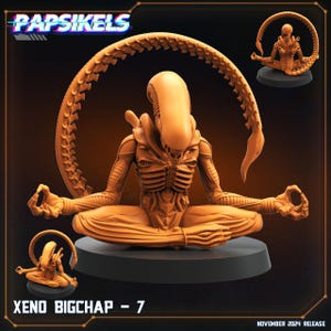 Xeno BigChap 7 Alien vs. Humans - 28mm Miniatures for Tabletop Gaming (Starfinder, Cyberpunk RED, CP2020, Shadowrun) by Papsikels