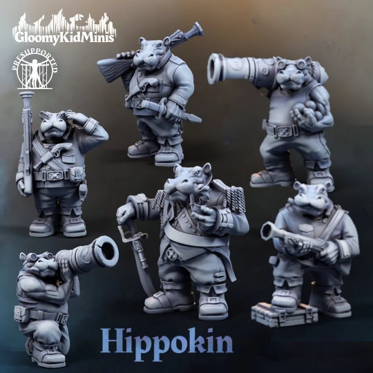 Hippofolk | Giff Gunfighter | Miniature for Tabletop games like D D and War  Gaming