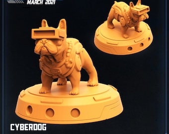 Cyberdog - Bruno - Dog - 28mm 32mm Miniatures for Tabletop Gaming (Starfinder, Cyberpunk RED, CP2020, Shadowrun) by Papsikels