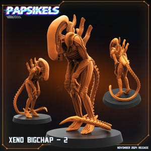 Xeno BigChap 2 Alien vs. Humans - 28mm Miniatures for Tabletop Gaming (Starfinder, Cyberpunk RED, CP2020, Shadowrun) by Papsikels