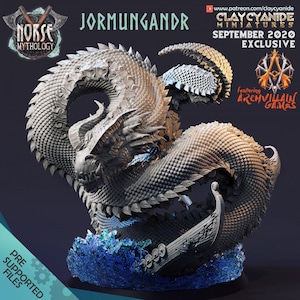 Jormungandr - Norse Mythology - God - 28mm Dungeons and Dragons Miniatures (DnD, D&D, Tabletop Miniature, Painting) by ClayCyanide