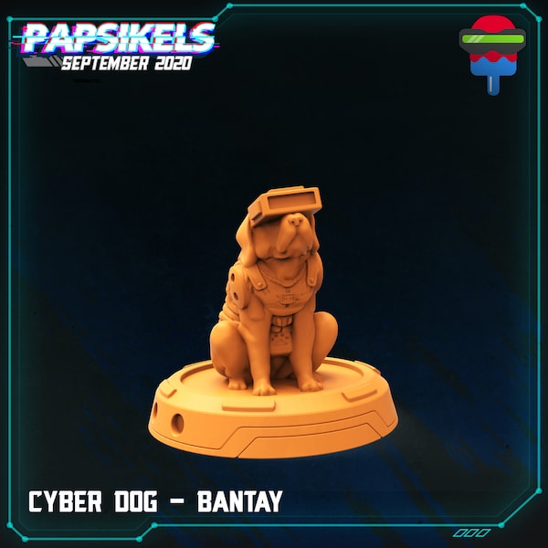 Cyberpunk Dog - Bantay the Hound - 28mm Miniatures for Tabletop Gaming (Starfinder, Cyberpunk RED, CP2020, Shadowrun) by Papsikels