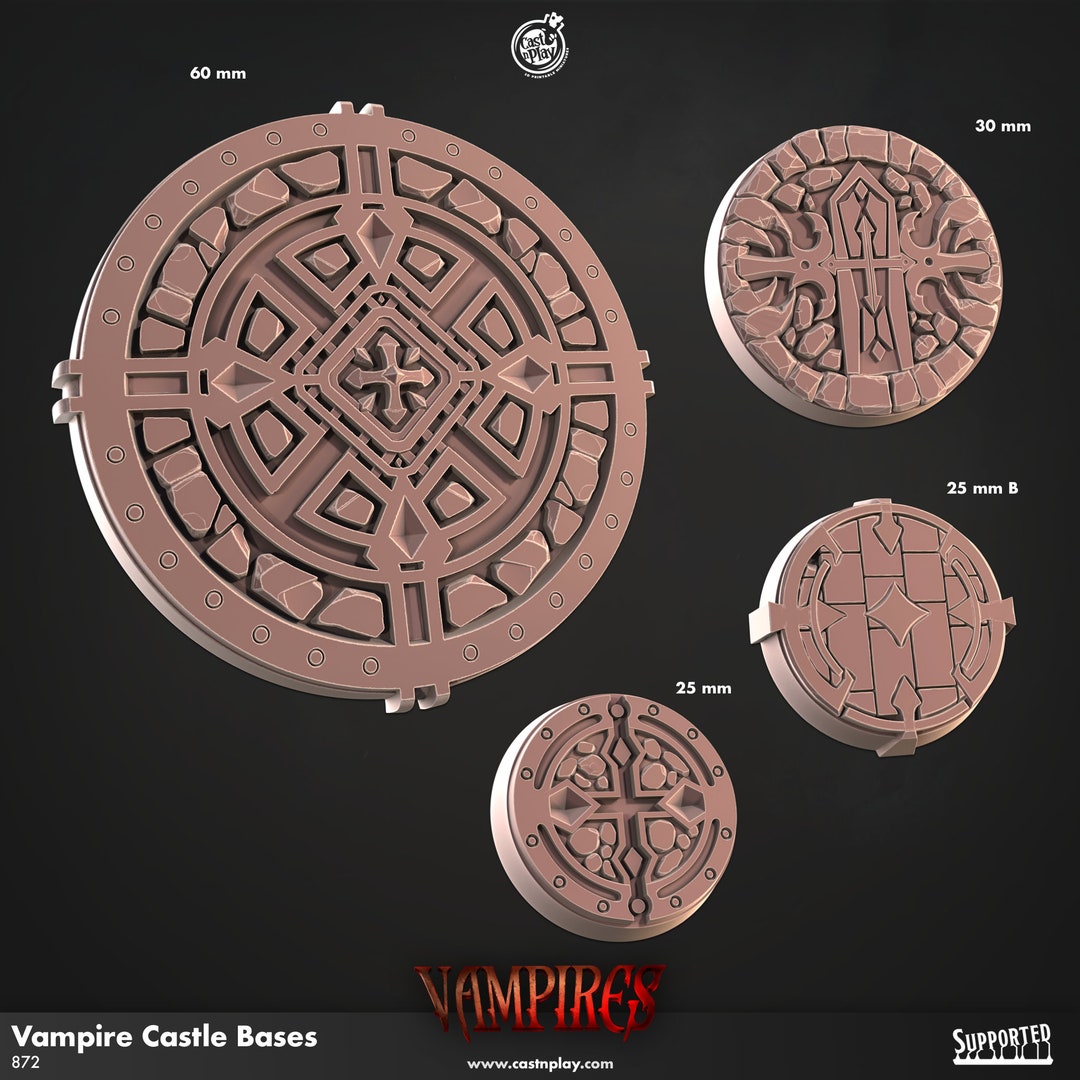 Vampire Base Vampire Castle Bases - Base 3d Miniature - 60mm 25mm 30mm Miniatures ...