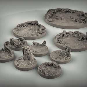 Basi Woodland - Basi sceniche altamente dettagliate - Miniature da 28 mm/32 mm per giochi da tavolo (DnD, D&D) di Duncan Shadow