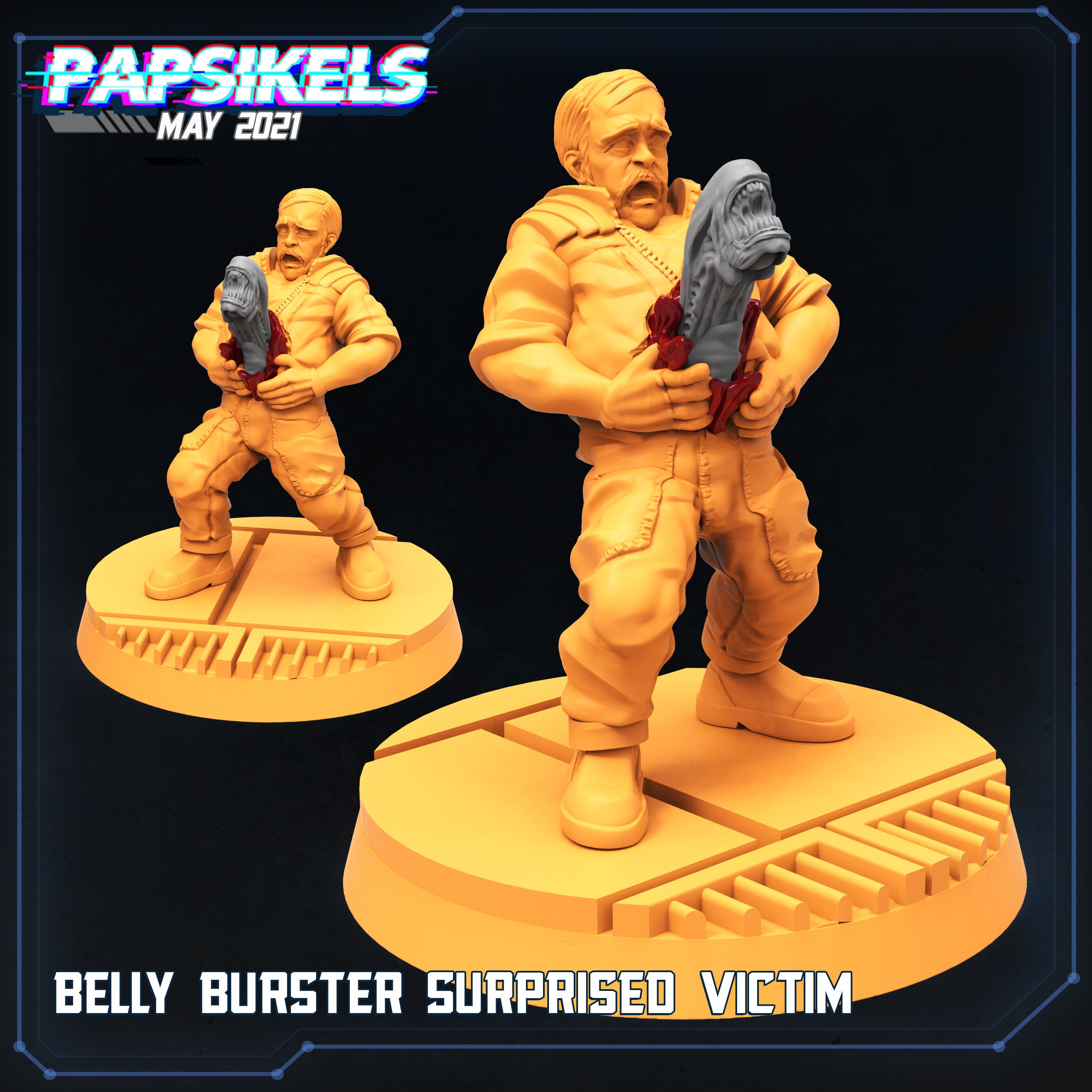 Alien belly. Papsikels Miniatures Aliens. Belly Hugger. 2306l Burster
