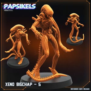 Xeno BigChap 5 Alien vs. Humans - 28mm Miniatures for Tabletop Gaming (Starfinder, Cyberpunk RED, CP2020, Shadowrun) by Papsikels