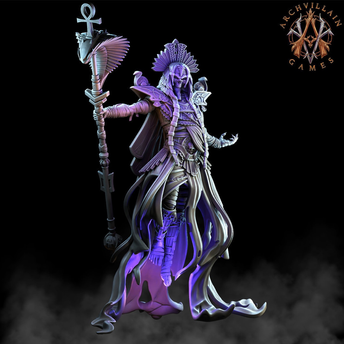 Undead Lich Becomes A Paladin The God King Undead Lich Lord 28mm Miniatures for | Etsy