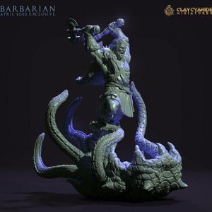 Barbarian - Male - Dungeons and Dragons Miniatures (DnD, D&D, Tabletop Miniature, Painting) by ClayCyanide