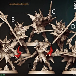 Bloodhunt Knights With Helmets - Souless Vampire - The Blood Hunt - RPG Miniatures for Tabletop Gaming (DnD, D&D, Wargame) by Artisan Guild