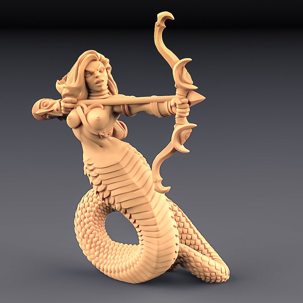 STL file Tribal Snakeman archer 🐍・3D printing model to download