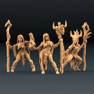 Necromancer Priestess - Tribal - 28mm Miniatures for Dungeons and Dragons (DnD, D&D) by Artisan Guild