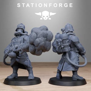 GrimGuard Flamers - Set van 10 Army Station Forge - 3D-geprinte oorlog 32 mm | Miniaturen voor tabletop-gaming (DnD, D&D, Wargames) van StationForge