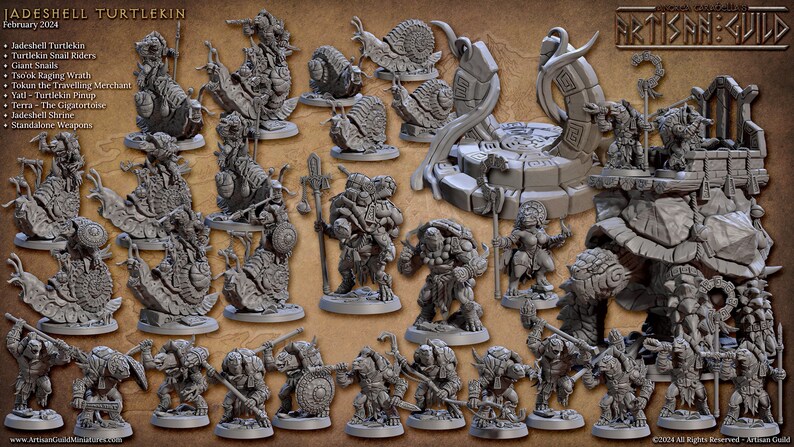 Turtlekin Jadeshell Turtlekin FULL SET All Models From Release - 28mm Printed ...