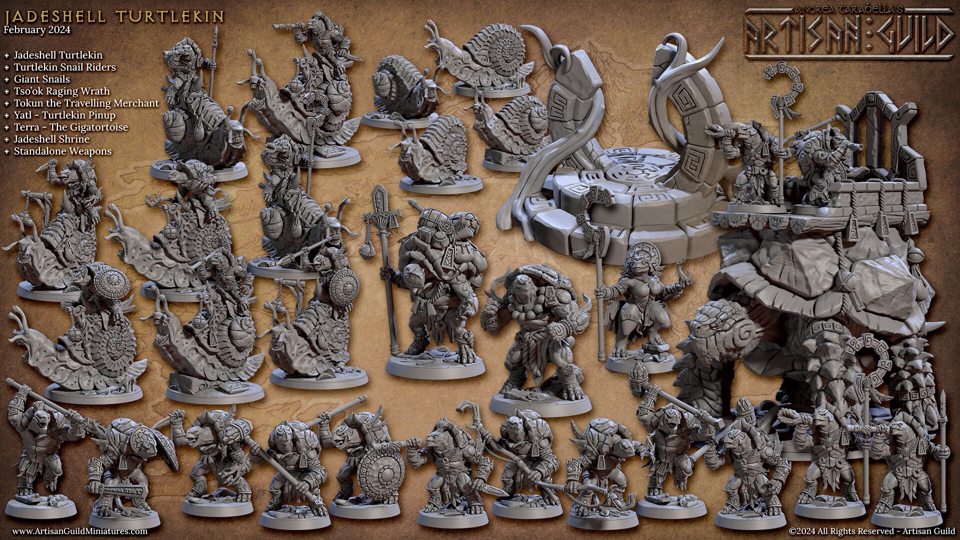 Turtlekin Jadeshell Turtlekin FULL SET All Models From Release - 28mm Printed ...