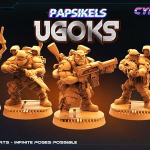 Ugok - SciFi Orc Army - Killteam -  28mm 32mm Miniatures for Tabletop Gaming (Starfinder, Cyberpunk RED, CP2020, Shadowrun) by Papsikels