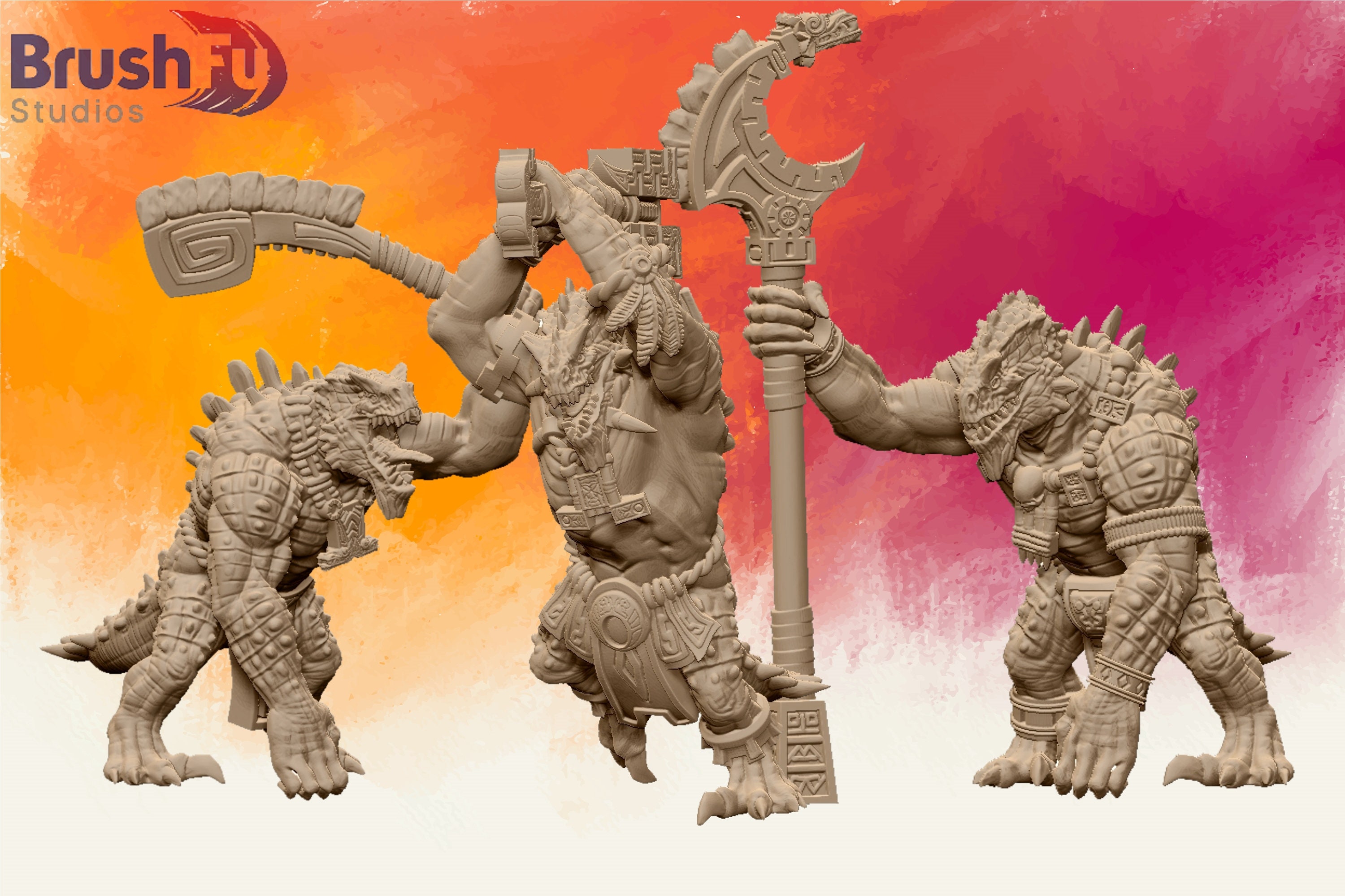 Lizardmen Crocodile Warriors - Kroxigor - 28mm Miniatures
