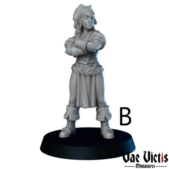 Pirate Set RPG Mini 3d 28mm Pirates Male and Female Explorers DnD, D&D by Vae Victis 32mm Miniatures for Tabletop Gaming NPC