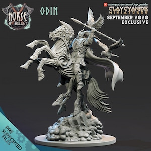 Odin - Norse Mythology - Viking - 28mm Dungeons and Dragons Miniatures (DnD, D&D, Tabletop Miniature, Painting) by ClayCyanide