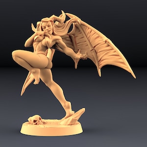 Lust Demon Female Pinup - Aya - Abyssal Demons - Sexy Devil Mini - 28mm Miniatures for Tabletop Gaming (DnD, D&D) by Artisan Guild