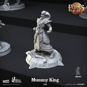 Mummy King - Egyptian Pyramid - Undead Tomb - Echoes of Life - 28mm | Miniatures for Tabletop Gaming (DnD, D&D) by CastNPlay - Cast N Play