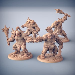 Ogre Marauders Barbarians - 28mm or 32mm 28mm Mini RPG Miniatures for Tabletop Gaming (DnD, D&D,  ) by Artisan Guild