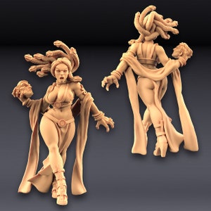 Medusa Pinup Snake Queen Female Goddess 3d printed Mini 28mm Miniatures for Tabletop Gaming DnD, D&D by Artisan Guild image 1