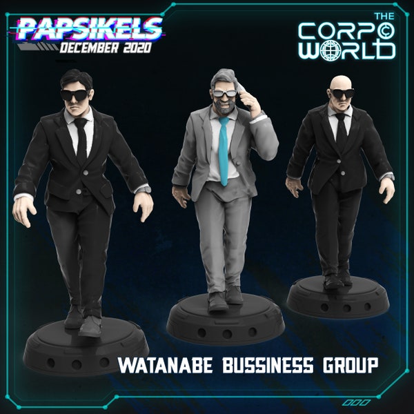 Watanabe Business Group - Corpo World - 28mm Miniatures for Tabletop Gaming (Starfinder, Cyberpunk RED, CP2020, Shadowrun) by Papsikels