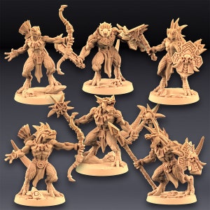 モジュラーリザードマン戦士 - ゴールドマウリザード - 3Dプリント | 卓上ゲーム用28mmミニチュア（ダンジョンズ＆ドラゴンズ、ダンジョンズ＆ドラゴンズ、パスファインダー）Artisan Guild製
