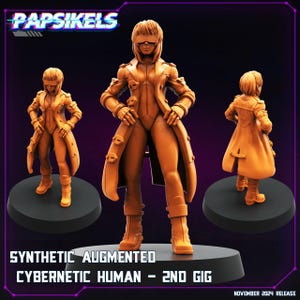 Vrouwelijke AI Cybernetic Replicant Robot 2e optreden - 28 mm-miniaturen voor tafelspel (Starfinder, Cyberpunk RED, CP2020, Shadowrun) van Papsikels