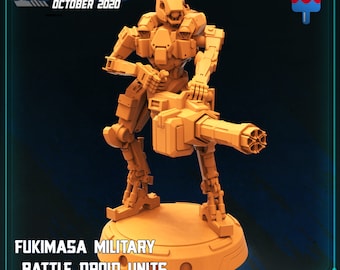 Cyberpunk Droide - Fukimasa Corp Droide - 28 mm Miniaturen für Tabletop Gaming (Starfinder, Cyberpunk RED, Capsicels 2020, Shadowrun) von Papsikels