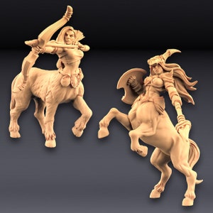 Female Centaur and Sagittarius - Wood Elves - 28mm Miniatures for Tabletop Gaming (DnD, D&D, Pathfinder, ) by Artisan Guild