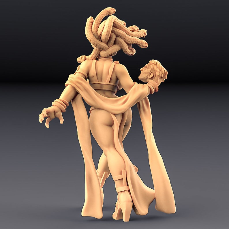 Medusa Pinup Snake Queen Female Goddess 3d printed Mini 28mm Miniatures for Tabletop Gaming DnD, D&D by Artisan Guild image 3
