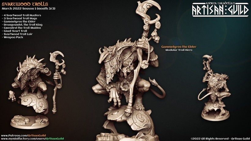 Viejo Troll Druid Hero Monstruo Trolls - Etsy España