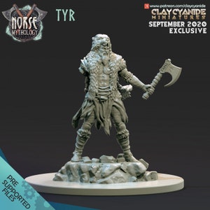Tyr - Norse Mythology - Viking - 28mm Dungeons and Dragons Miniatures (DnD, D&D, Tabletop Miniature, Painting) by ClayCyanide