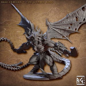 Baalzrodan the Demon King - Demon King&#39;s Spawns Hell - 28mm Miniatures for Tabletop Gaming (DnD, D&D) by Artisan Guild