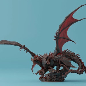 Tiamat the Evil Dragon Queen - Epic Dragon Boss - 28mm Miniatures for Dungeons and Dragons (DnD, D&D,) by Lord of the Print