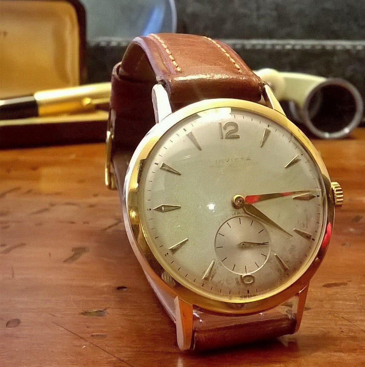 Invicta Incabloc 18K Gold Men s Watch 21 Jewels 1960s Made in