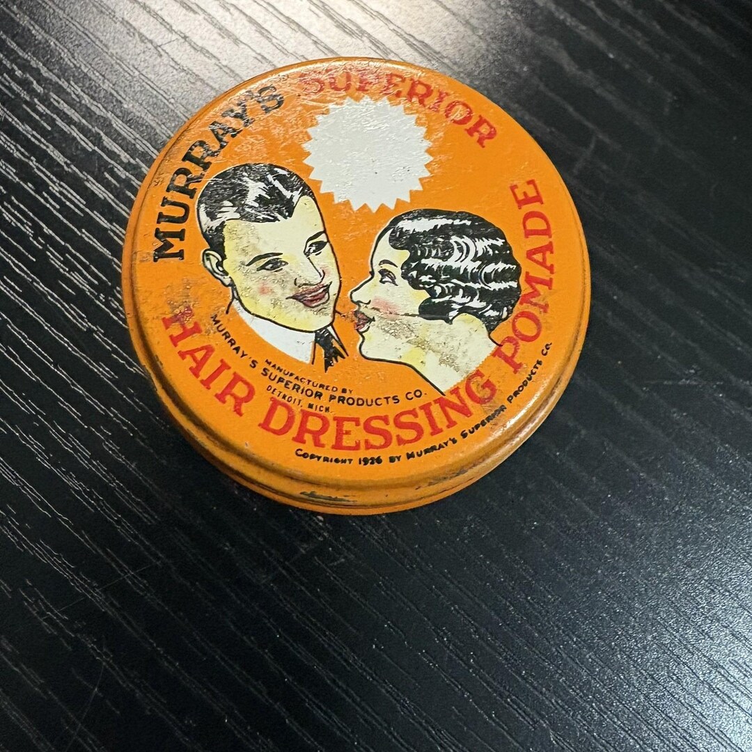 Vintage Murray s Superior Hair Dressing Pomade Tin W Contents 1930s vintage-murray-s-superior-hair-dressing-pomade-tin-w-contents-1930s