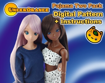 Pajamas TWO PACK Digital Pattern and Instructions for Smartdoll