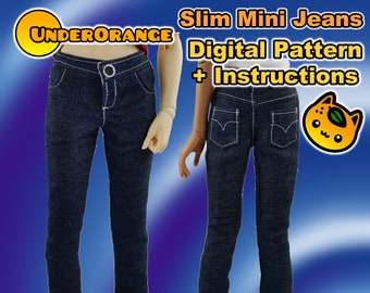 Jeans Pattern and Instructions for Minifee MSD Slim Mini BJD