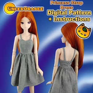 Princess Strap Dress Digital Pattern and Instructions for Smartdoll